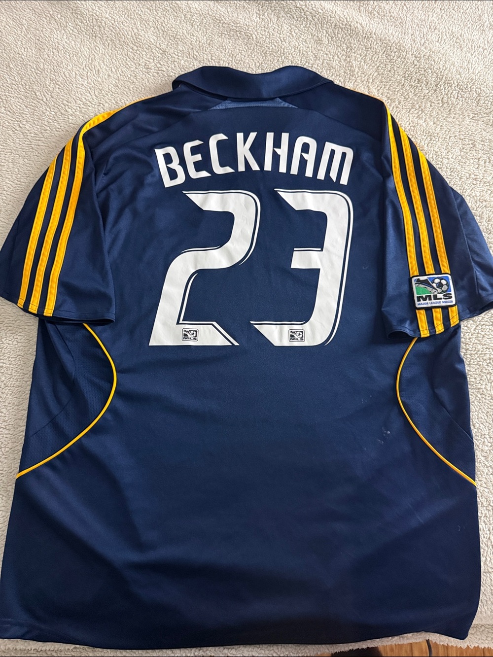 VINTAGE Los Angeles Galaxy #23 David Beckham 2007-08 Adidas MLS Away Jersey